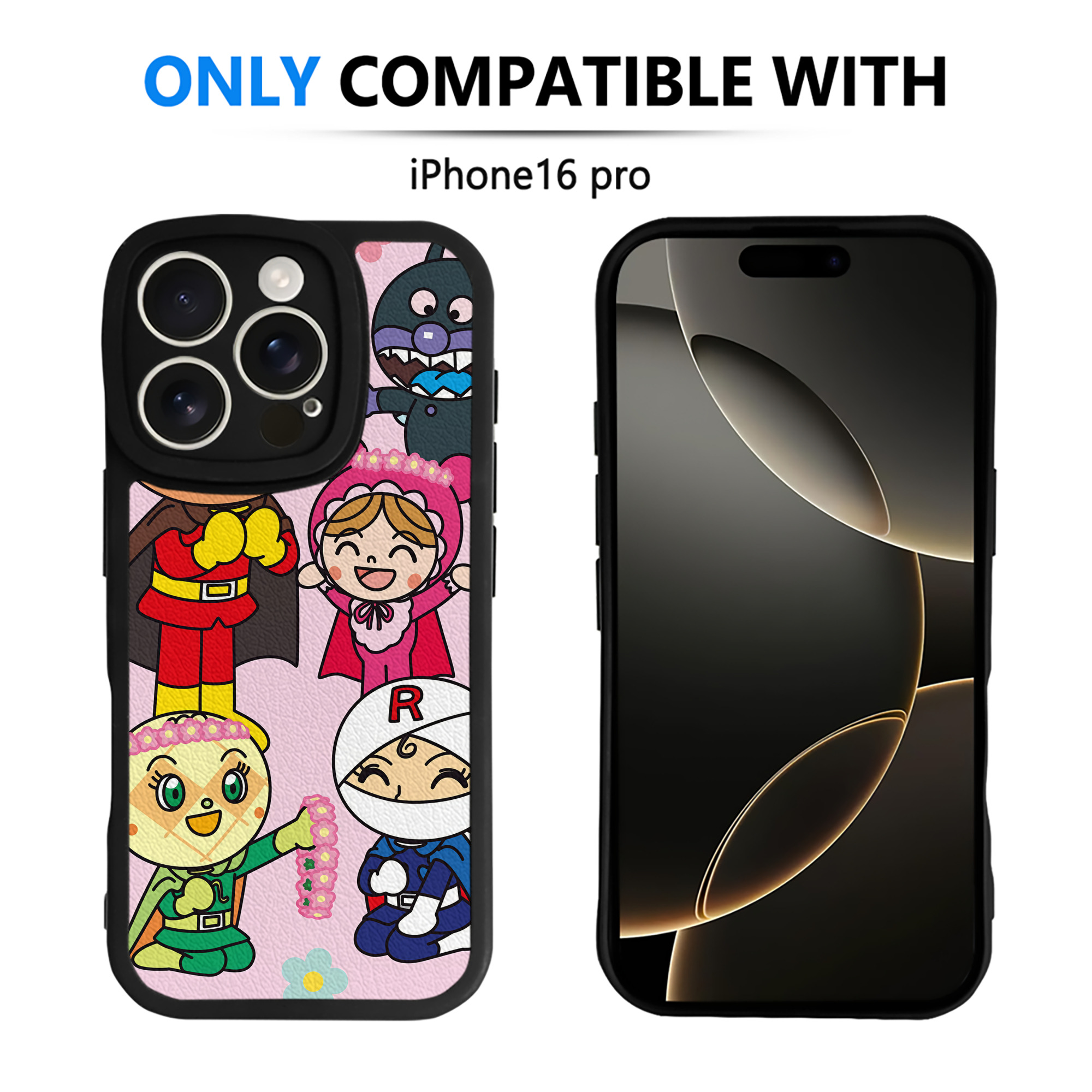 （画像用） アンパンマン Anpanman 【iPhone 16シリーズ対応】シリコンスマホケース（レザー調） 材質：シリコン